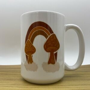 Orca Coatings Mushroom Coffee Mug Cup White Brown Cottagecore 4 Inch Decor Gift